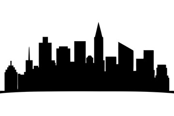 Fototapeta premium A city skyline at sunrise silhouette illustration on white background
