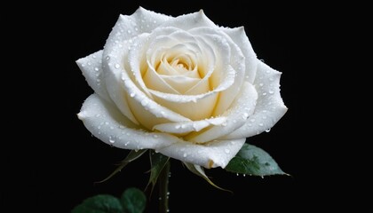 white rose on black background