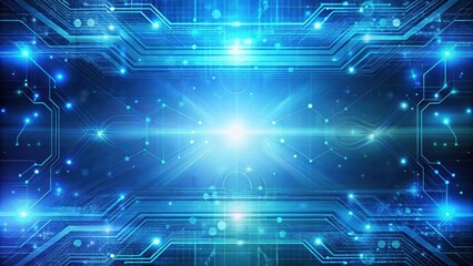Naklejka premium Abstract blue digital background with futuristic design elements, Blue, Abstract, Background, Digital, Futuristic