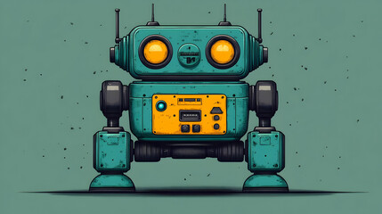 Fototapeta premium Retro Robot Explores the Future of Technology and Innovation