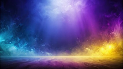 Abstract background in purple, yellow, and blue hues with dark and light tones , abstract, background, purple, yellow, blue