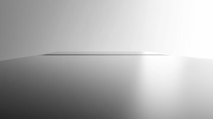 Workspace with minimalist desk in shades of grey and smooth surface