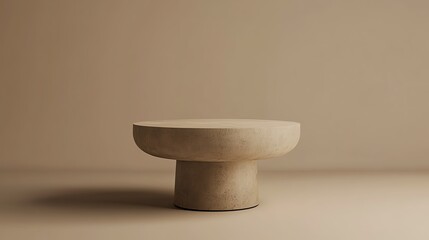A minimalist clay stool with a smooth surface, perfect for modern interior design aesthetics.