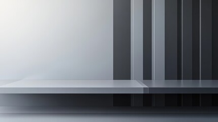 Fototapeta premium Workspace with minimalist desk in shades of grey and smooth surface