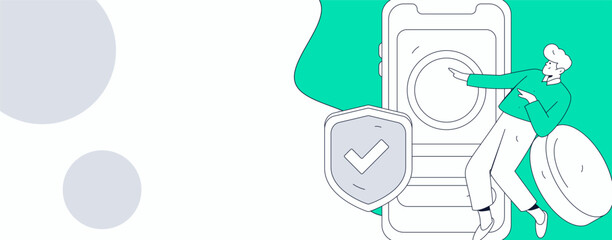 Online shopping payment security character flat vector concept operation hand drawn illustration
