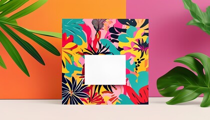 Vibrant floral art display studio setting digital artwork bright colors close-up view creative design for home decor