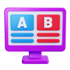 A B testing 3d render icons
