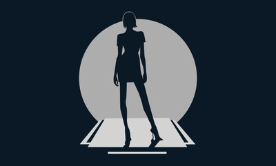 Obraz premium Young beautiful fashion woman. Abstract female portrait, contemporary design, vector illustration