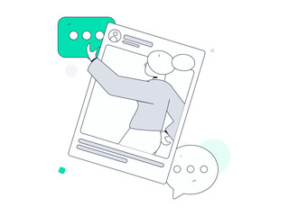 Communicate with consultants flat vector character concept operation hand drawn illustration
