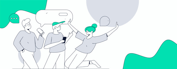 Communicate with consultants flat vector character concept operation hand drawn illustration
