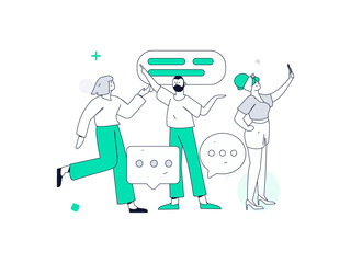 Communicate with consultants flat vector character concept operation hand drawn illustration
