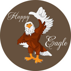 eagle with a sign