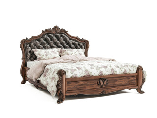 realistic 3d design of real bed for one person isolate on white background 