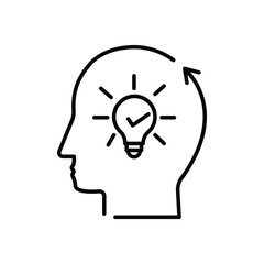 Innovative Thinking Icon. Creative Mindset Icon. Mental Clarity Icon. Vector Editable Stroke and Colors.