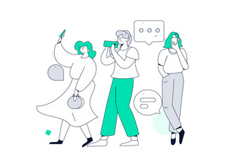 Communicate with consultants flat vector character concept operation hand drawn illustration
