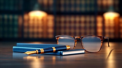 Classic Writing Tools on a Wooden Desk. Generative AI