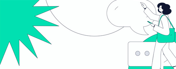 Communicate with consultants flat vector character concept operation hand drawn illustration
