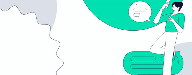 Communicate with consultants flat vector character concept operation hand drawn illustration
