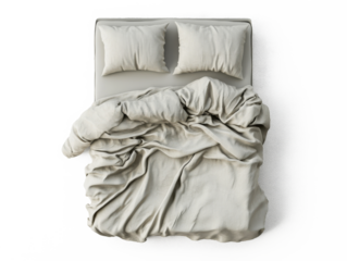 realistic 3d design of real bed for one person isolate on white background 