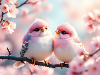 two birds on a branch