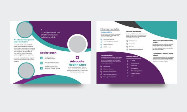 Medical And HealthCare Tri fold Brochure Template