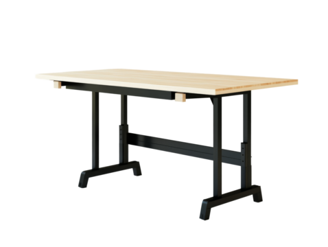 Realistic 3d design of real working table isolate on transparent background