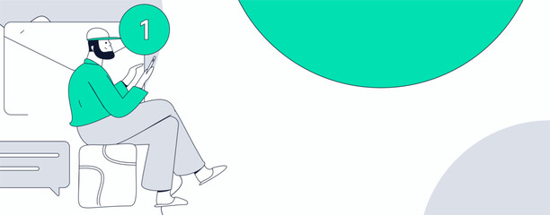 Communicate with consultants flat vector character concept operation hand drawn illustration
