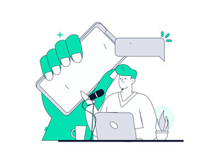 Communicate with consultants flat vector character concept operation hand drawn illustration
