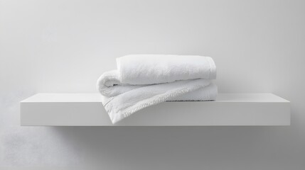 Minimalist bathroom towel display modern home product photography clean environment front view spa concept