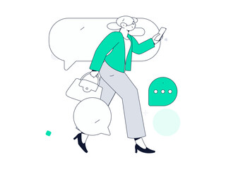 Communicate with consultants flat vector character concept operation hand drawn illustration
