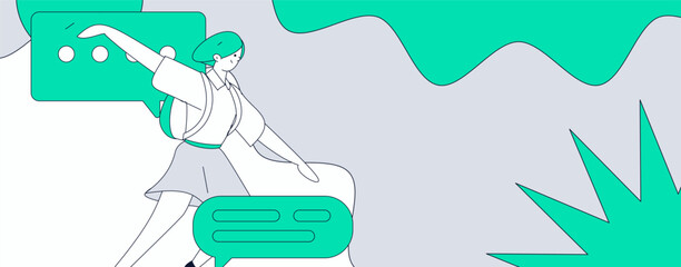 Communicate with consultants flat vector character concept operation hand drawn illustration
