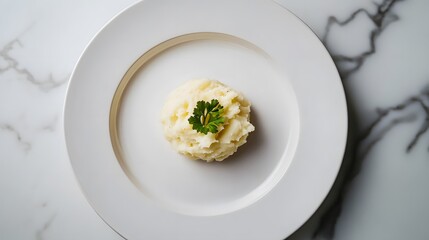 Delicious mashed potatoes fine dining restaurant food photography elegant setting close-up culinary art