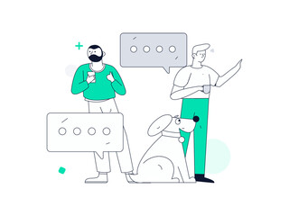 Communicate with consultants flat vector character concept operation hand drawn illustration
