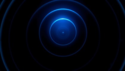 Abstract blue glowing circles on black background