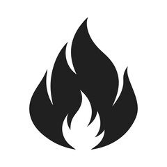 Fire Icon Silhouette – Vector Illustration of Flame Symbol for Design