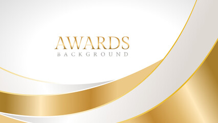 Awards background with gold and silver ribbons, perfect for ceremonies, certificates, presentations, and promotions. Modern and luxurious design exuding prestige and professionalism