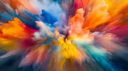 Dynamic color explosion abstract art digital artwork creative space aerial view vibrant conceptual imagery