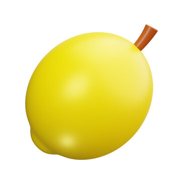 lemon 3d render icons