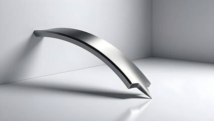 A sleek modern and minimalist graphic illustration of silver arrow