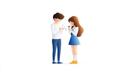 Fototapeta premium Flat vector illustration of a man and woman crying, wiping their tears with their hands, symbolizing emotional pain and grief. Simple and clean style on a white background.