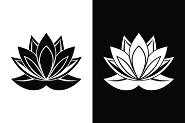 Elegant Lotus Silhouette. Simple and Modern Flat Vector Designs