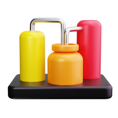 chemical plant 3d render icons