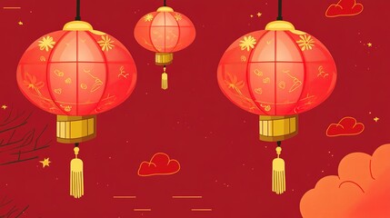 A whimsical cartoon-style red lantern featuring playful animal motifs, designed for children's decor and storytelling themes, adding a magical touch to any space.