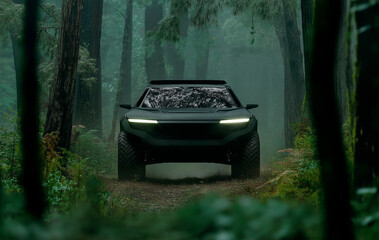 SUV in the forest