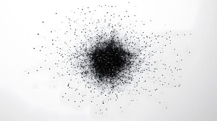 Obraz premium Dynamic abstract particle network digital space graphic art minimalist design aerial view modern conceptualization
