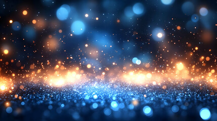 Obraz premium Blue and Gold Glitter Sparkle Background