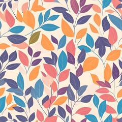 floral flower and leaf elements modern doodle illustrator seamless pattern for wallpaper or background