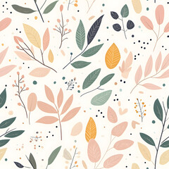 floral flower and leaf elements modern doodle illustrator seamless pattern for wallpaper or background