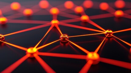 Abstract Network Connection with Glowing Nodes and Lines