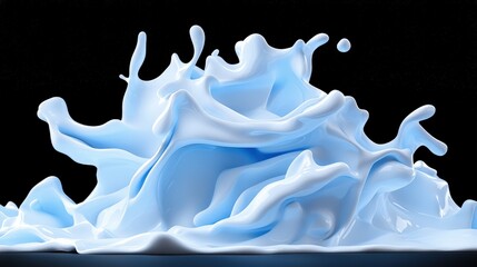 Fototapeta premium Abstract light blue liquid splash on black background.